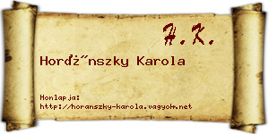 Horánszky Karola névjegykártya
